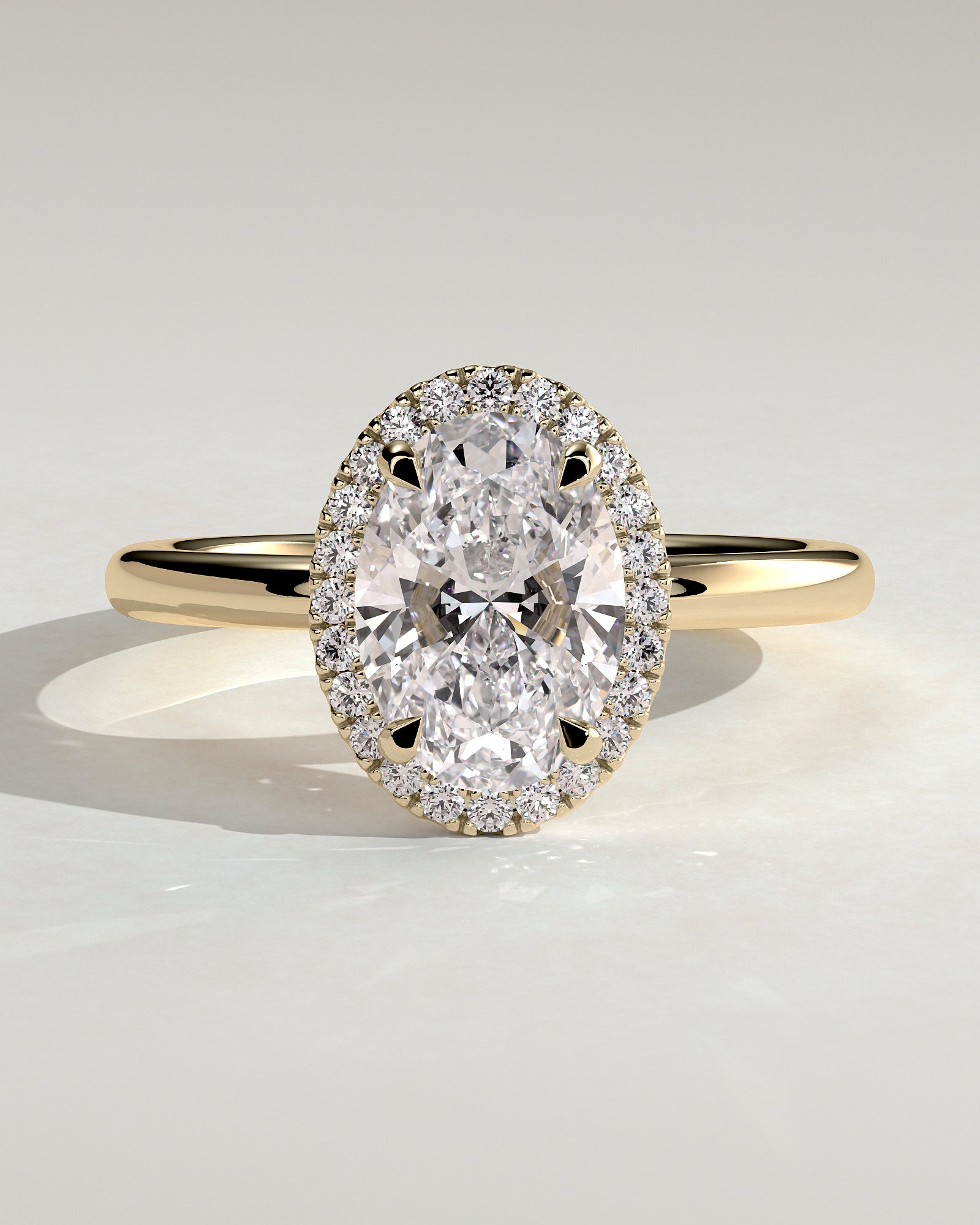 Round Halo, Pave & Split Shank Engagement Ring – 1.93 CT Lab Grown Diamond